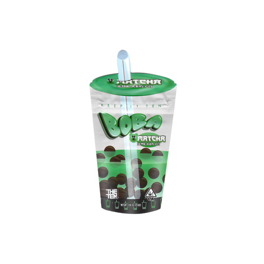 10x THE TEN Boba Matcha shaped Mylar Bag 3,5g - Leer